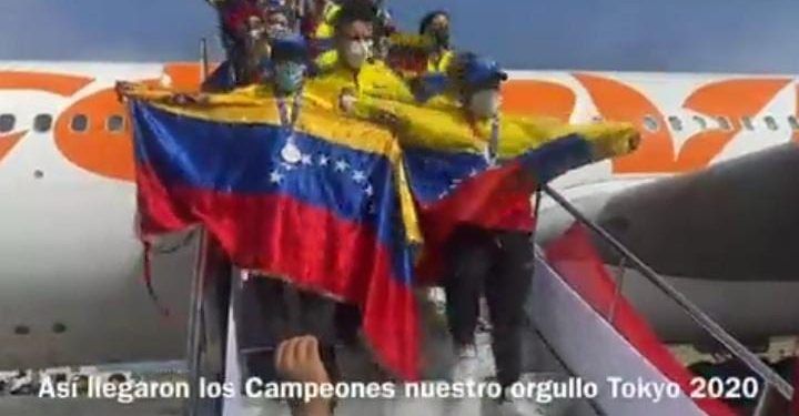 Maiquetía: Llegó a Venezuela parte de la delegación que participó en los Juegos Olímpicos de Tokio (+ Video)