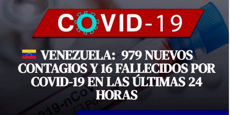 Venezuela: 979 nuevos contagios y 16 fallecidos por COVID-19 en las últimas 24 horas
