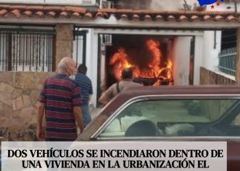 Valencia: Dos autos se consumieron en llamas por posibles desperfectos mecánicos dentro del garaje de una vivienda