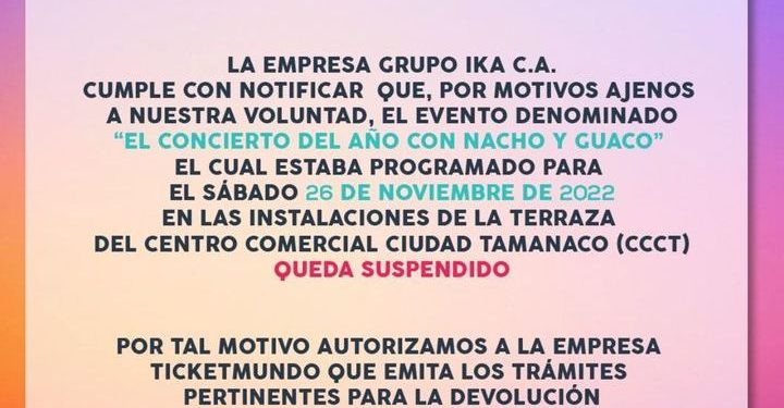Suspendido «El concierto de Nacho y Guaco» en el CCCT