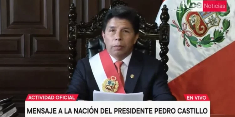 Pedro Castillo expresidente del Perú, dirije su último mensaje a la nación donde se evidencia un autogolpe de estado