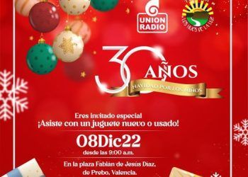 Unión Radio Valencia recolectará juguetes para este jueves 8 de diciembre por una “Navidad por los Niños”