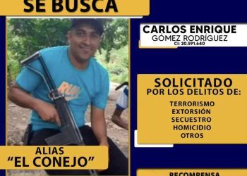 CICPC ofrece un millón de dólares por información sobre alias «el Conejo»