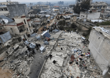 Destrozos de un terremoto en Jandaris, Siria, el 6 de febrero de 2023.