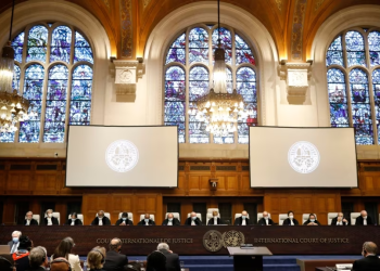 La Corte Internacional de Justicia (CIJ), celebra audiencias públicas en el caso Cuestión de la Delimitación de la Plataforma Continental entre Nicaragua y Colombia, en La Haya, sede de la Corte, en diciembre de 2022. Foto: UN Photo/Wiebe Kiestra. Courtesy of the ICJ.
