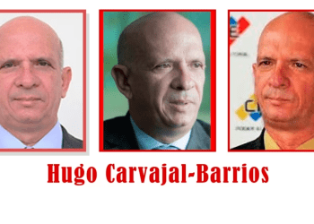 ARCHIVO: Fotos de Hugo (el Pollo) Carvajal en un anuncio de recompensa por su captura del Departamento de Justicia de EEUU del 26 de marzo de 2020.