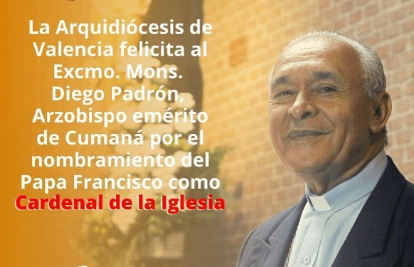 Papa Francisco nombra a Monseñor Diego Padrón Cardenal