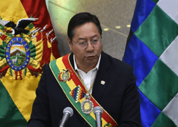 Foto de archivo: El presidente de Bolivia, Luis Arce, pronuncia un discurso durante una ceremonia en el palacio de gobierno en La Paz, el 22 de enero de 2023. (Foto de AIZAR RALDES / AFP)