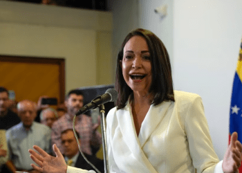 María Corina Machado durante el acto de proclamación como candidata presidencial de la oposición.