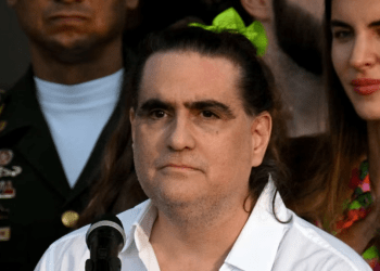 Alex Saab al ser recibido en el Palacio de Miraflores Presidential en Caracas el 20 de diciembre de 2023.