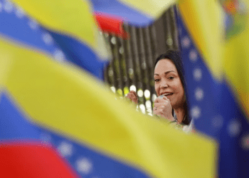 La candidata presidencial opositora María Corina Machado da un discurso en un acto el pasado 23 de enero en Caracas.