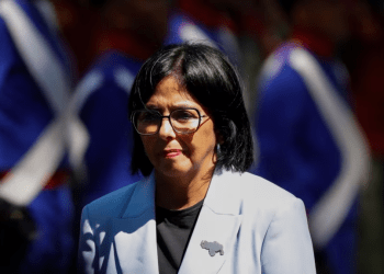 La vicepresidenta venezolana Delcy Rodríguez participa en un acto oficial en Caracas, el 9 de enero de 2024.