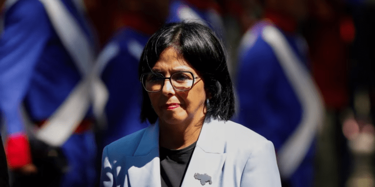 La vicepresidenta venezolana Delcy Rodríguez participa en un acto oficial en Caracas, el 9 de enero de 2024.