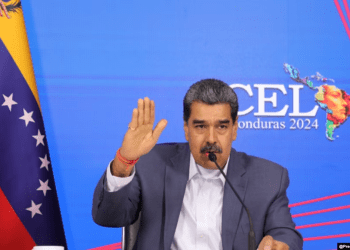 El presidente de Venezuela, Nicolás Maduro, durante su intervención en la reunión extraordinaria de la CELAC.