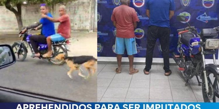 Zulia: Dos sujetos son detenidos tras arrastrar a un perro amarrado a una moto
