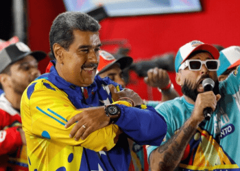 El presidente venezolano, Nicolás Maduro, celebra tras las elecciones presidenciales en Caracas, Venezuela, el 29 de julio de 2024.