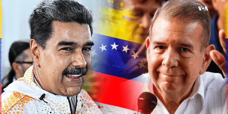 La intención de voto en las elecciones presidenciales en Venezuela se centra en el mandatario y aspirante oficialista Nicolás Maduro y el candidato opositor Edmundo González Urrutia.