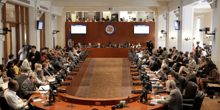 ARCHIVO - En esta foto de archivo del 10 de julio de 2012, miembros de la Organización de los Estados Americanos se encuentran para una sesión especial en la sede de la organización en Washington.