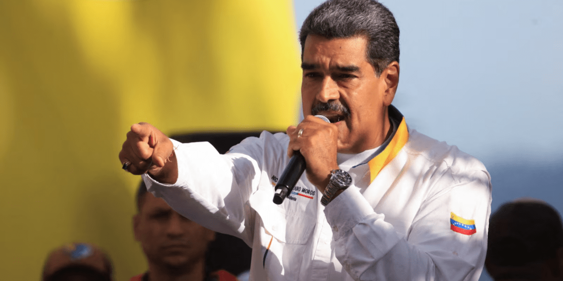 El presidente venezolano Nicolás Maduro habla ante sus seguidores en Caracas, el 3 de agosto de 2024.