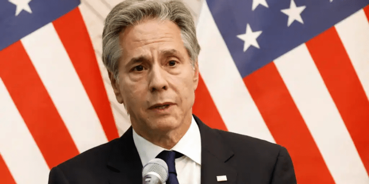 Antony Blinken, secretario de Estado de Estados Unidos, participa en una conferencia de prensa en Mongolia, el 1 de agosto de 2024.