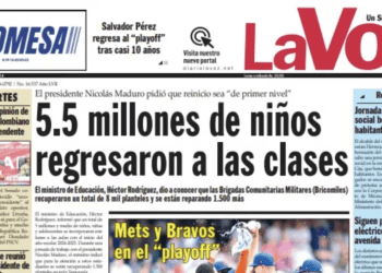 Parte de la primera página del diario La Voz del 1 de octubre de 2024.