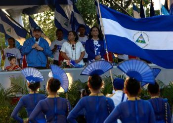 ARCHIVO - El presidente de Nicaragua, Daniel Ortega, habla durante las celebraciones del Día de la Independencia, en Managua, Nicaragua, el sábado 15 de septiembre de 2018.