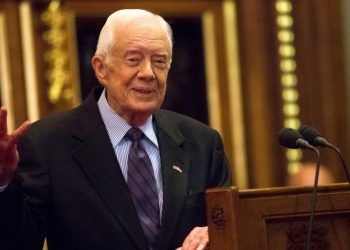 El expresidente Jimmy Carter en un evento en Londres, en febrero de 2016.