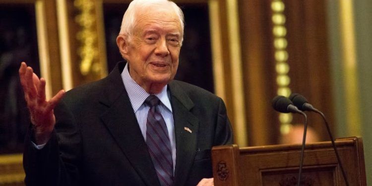 El expresidente Jimmy Carter en un evento en Londres, en febrero de 2016.