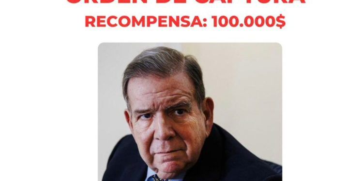 Gobierno emite una orden de captura a través del CICPC, y ofrece 1000.000$ de recompensa por Edmundo González Urrutia