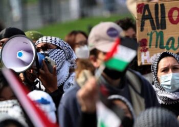 FILE PHOTO: Demonstration on the one-year anniversary of Hamas' October 7 attack, in New York City