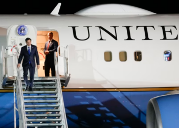 El secretario de Estado de EEUU, Marco Rubio, llega al aeropuerto internacional de Panamá Pacífico, el sábado 1 de febrero de 2025.