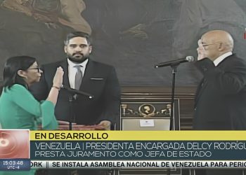 Delcy Rodríguez se juramenta como presidenta encargada de Venezuela ante la Asamblea Nacional