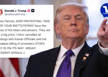 Trump pide a “patriotas iraníes” seguir protestando y afirma que “la ayuda está en camino”