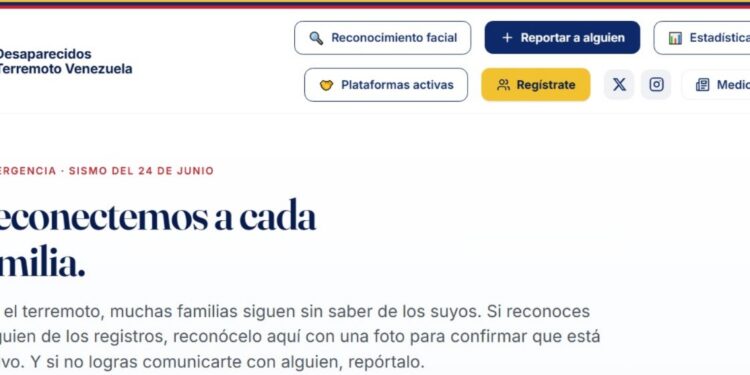 Reconectemos a cada familia, sitio web para encontrar a familiares desaparecidos en la tragedia