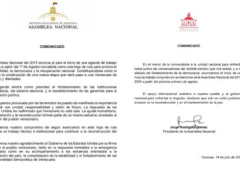 Asamblea Nacional 2015 y 2020 realizan trabajo en conjunto para restablecimiento del Poder Electoral y garantías de la participación política en Venezuela