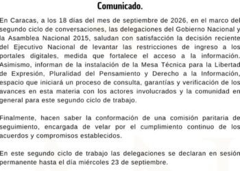 Diálogo en Caracas instala mesa técnica para abordar la libertad de expresión y acceso a la información